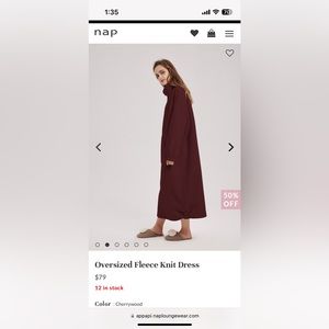 Maroon Cherrywood Nap Loungewear oversized fleece knit dress